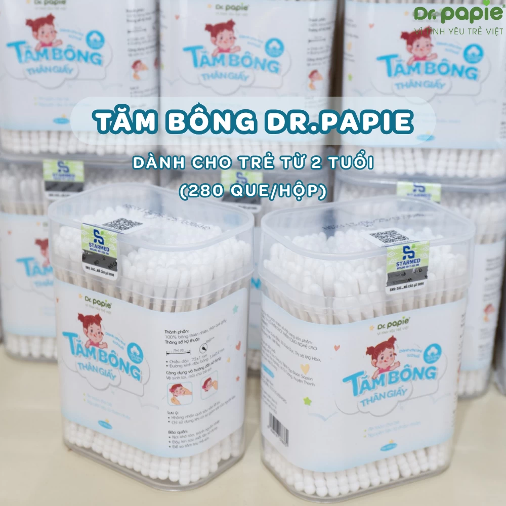 Dr.papie ra mắt tăm bông thân giấy cho bé từ sơ sinh 2 Tam bong than giay Dr.Papie 1