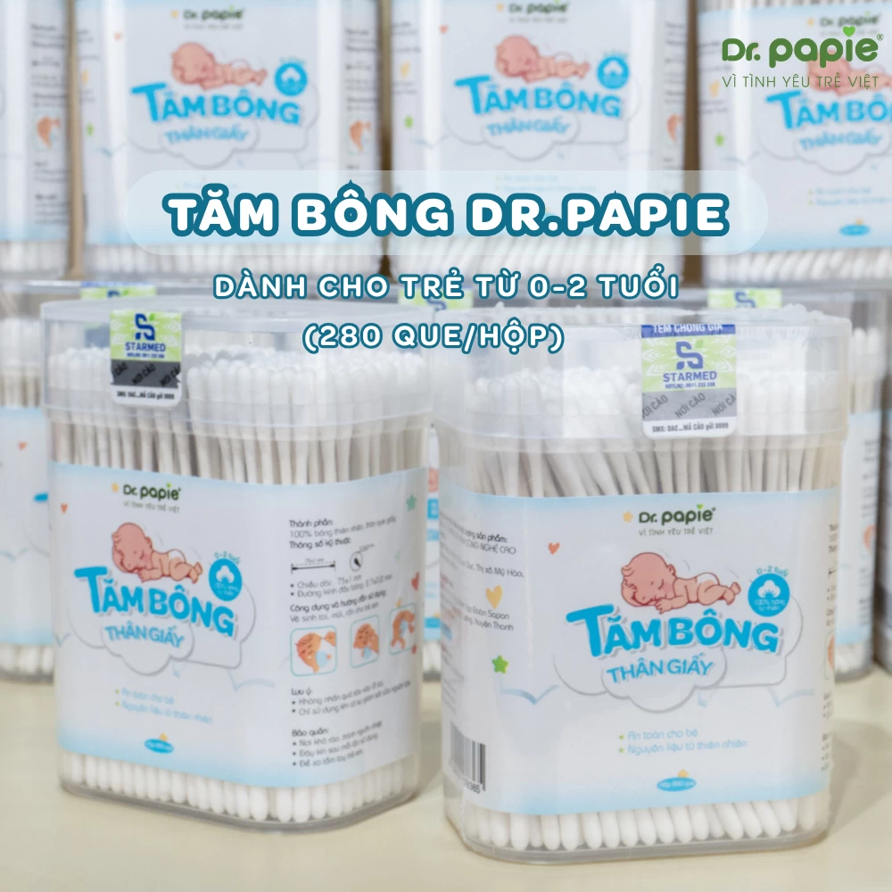 Dr.papie ra mắt tăm bông thân giấy cho bé từ sơ sinh 1 Tam bong than giay Dr.Papie