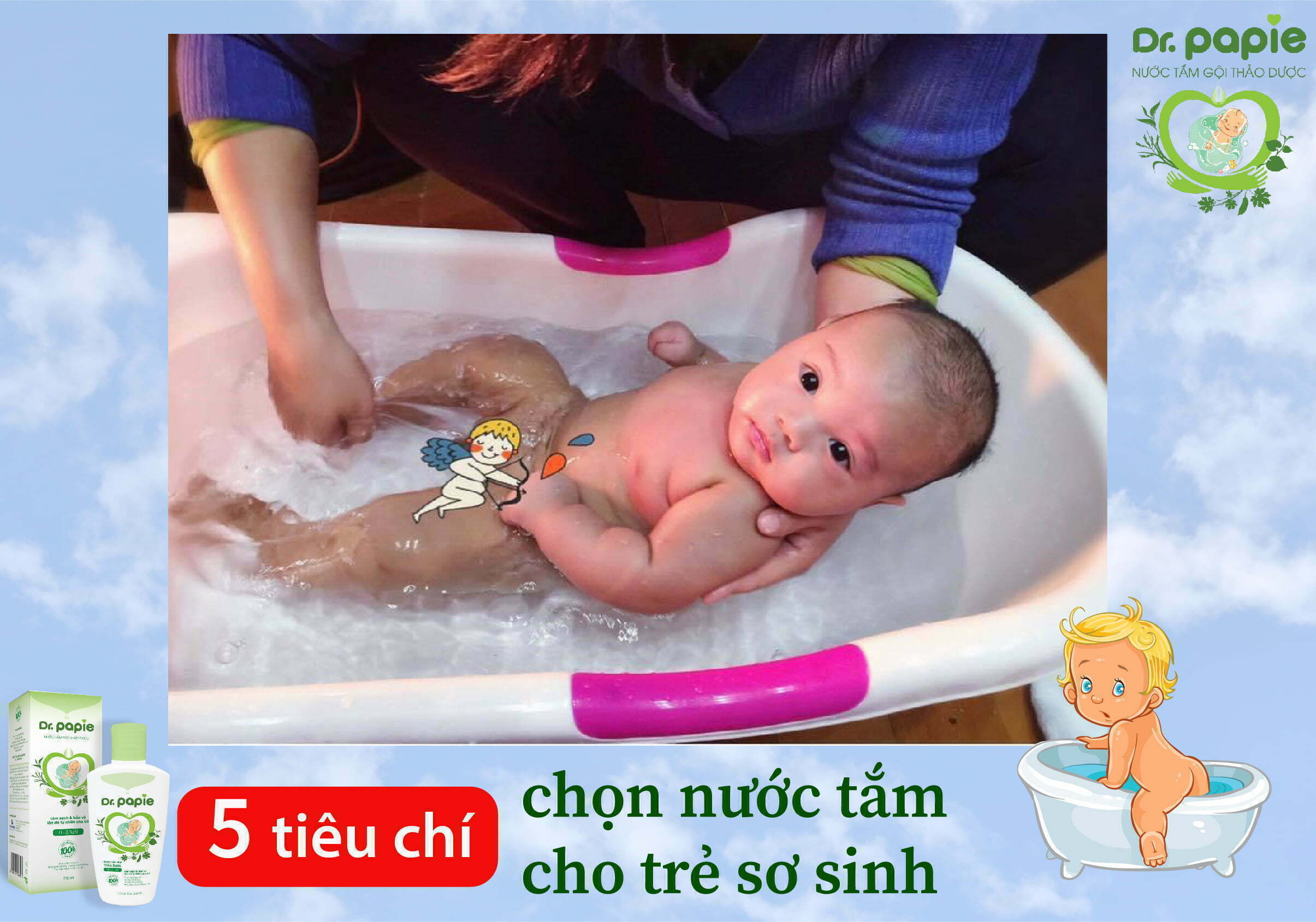5 tiêu chí chọn nước tắm cho trẻ sơ sinh mẹ cần biết