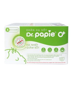 Mặt trước hộp khăn lau hạ sốt Dr.Papie 0+