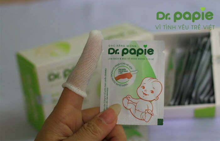 Gạc rơ lưỡi Dr.Papie dùng cho trẻ bị nấm lưỡi