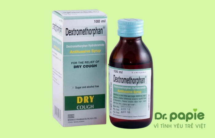 Thuốc ho Dextromethorphan cho trẻ bị sốt phát ban và sởi