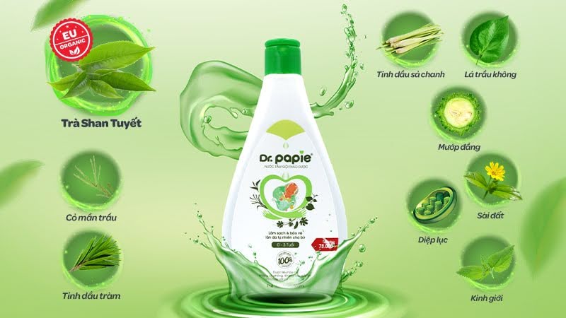 Tiết kiệm ngay 75.000 VNĐ với Nước tắm thảo dược Dr.Papie 500ml, mẹ đã mua chưa?