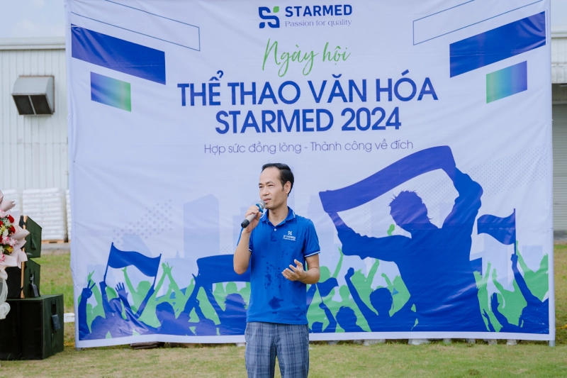 TGĐ Đặng Ngọc Sơn phát biểu tại ngày hội thể thao văn hóa Starmed 2024