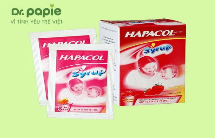 11+ thuốc điều trị sốt phát ban ở trẻ em an toàn theo từng độ tuổi Thuốc hạ sốt phát ban Hapacol syrup