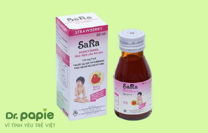 11+ thuốc điều trị sốt phát ban ở trẻ em an toàn theo từng độ tuổi Thuốc hạ sốt phát ban Sara (dạng hỗn dịch uống)