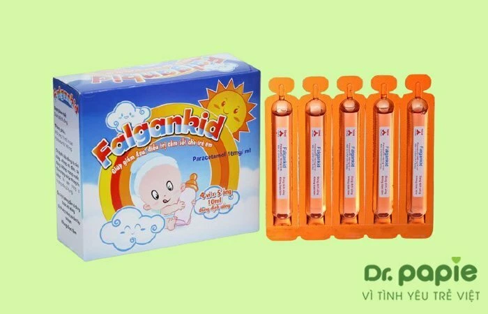 11+ thuốc điều trị sốt phát ban ở trẻ em an toàn theo từng độ tuổi Thuốc hạ sốt phát ban Falgankid 160