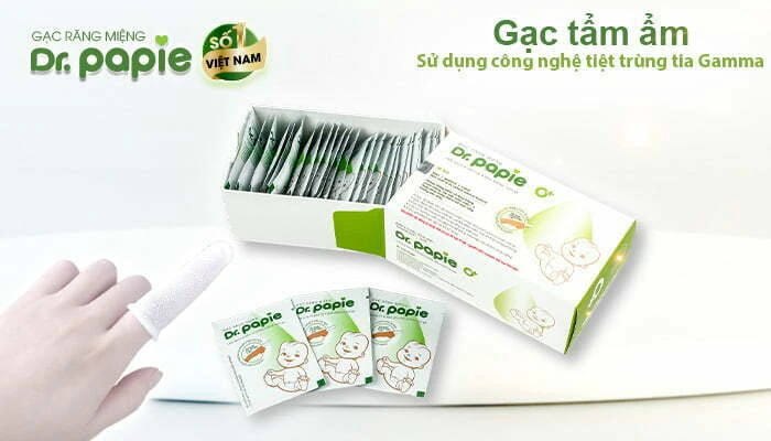 5 Lợi ích của việc vệ sinh răng miệng cho bé dưới 1 tuổi có thể mẹ chưa biết Gạc răng miệng tẩm ẩm sẵn với công nghệ tiệt trùng Gamma vừa đảm bảo an toàn cho bé, vừa tiện lợi khi sử dụng