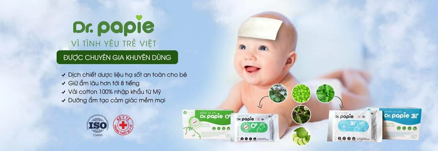 6 nguyên nhân sốt siêu vi ở trẻ em và 3 cách phòng đơn giản Khăn lau hạ sốt Dr.Papie được Bộ y tế cấp phép lưu hành và được các Bác sĩ nhi khoa khuyên dùng.
