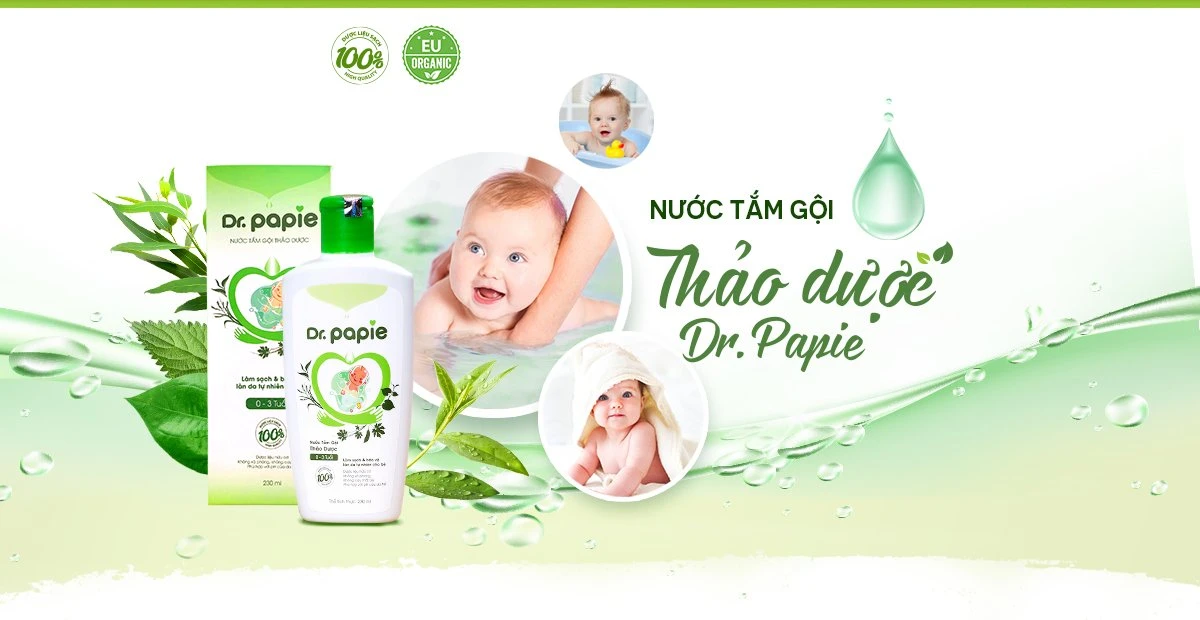 Nước tắm gội Dr.Papie (LP Ads) banner