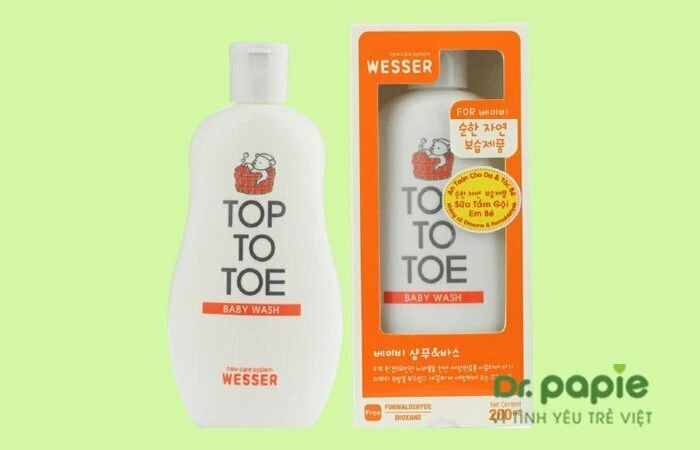 Chọn lựa sữa tắm cho bé da khô: Kinh nghiệm chọn mua và lưu ý khi dùng Sữa tắm cho da khô Top To Toe Wesser Nano Silver