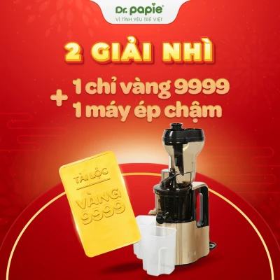 Chương trình TRI ÂN RỘN RÀNG - NHẬN VÀNG TÀI LỘC 2023 02 (hai) Giải Nhì mỗi giải bao gồm: 01 (một) chỉ vàng và 01 (một) Máy ép hoa quả