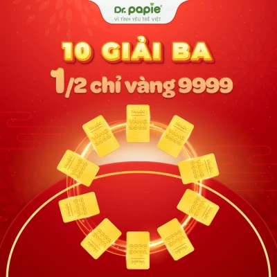 Chương trình TRI ÂN RỘN RÀNG - NHẬN VÀNG TÀI LỘC 2023 10 (mười) Giải Ba gồm nửa chỉ vàng trị giá 3.000.000 VNĐ.