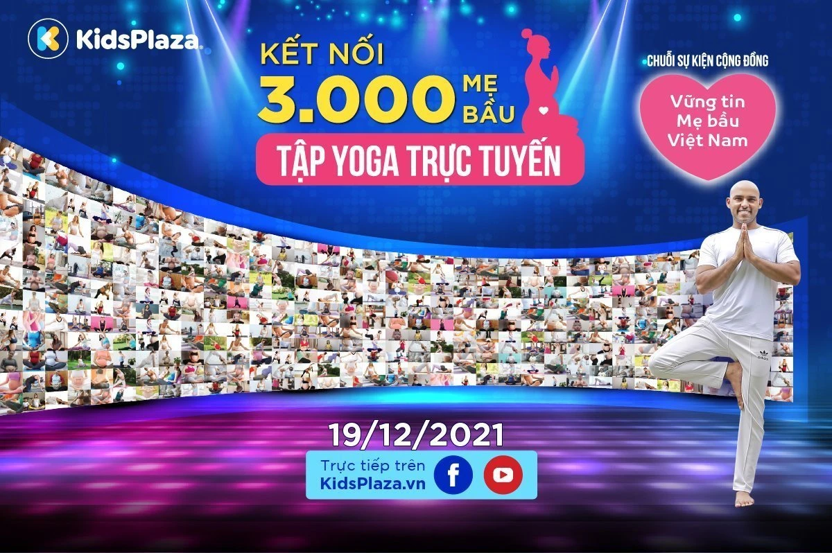 KidsPlaza kết nối 3000 mẹ bầu tập yoga