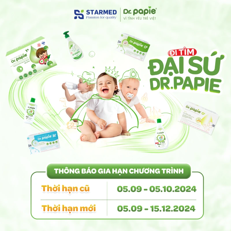 Dr.Papie thông báo gia hạn chương trình “Đại Sứ Thương Hiệu Dr.Papie 2024” Gia hạn chương trình đại sứ thương hiệu 2024