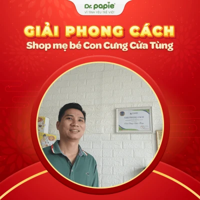 Dr.Papie trao gần 200 triệu đồng cho các khách hàng đạt giải chương trình tri ân cuối năm Shop mẹ bé Con Cưng Cửa Tùng