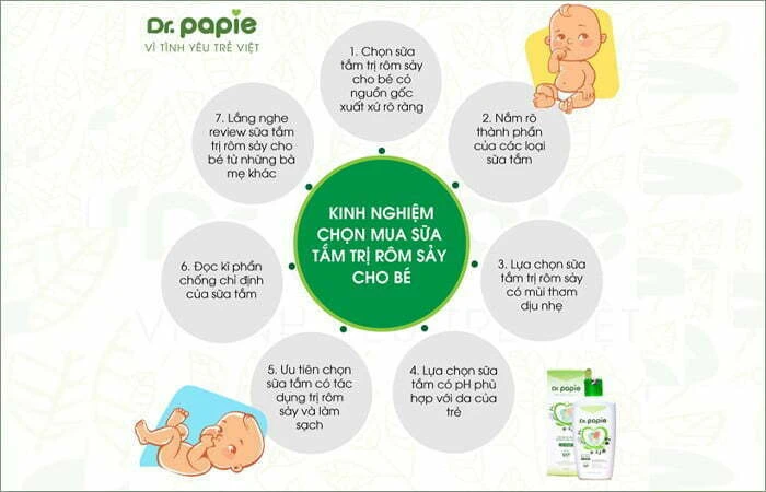 DrPapie chia sẻ 7 kinh nghiệm chọn mua sữa tắm trị rôm sảy cho bé và 8+ loại sữa tắm được ưa chuộng nhất 7 kinh nghiệm chọn mua sữa tắm trị rôm sảy cho bé