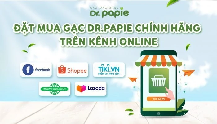 Mua gạc răng miệng trên nền tảng online như Facebook, Website, sàn Thương mại điện tử để được mua hàng chính hãng và nhận những ưu đãi trực tiếp từ nhãn hàng.