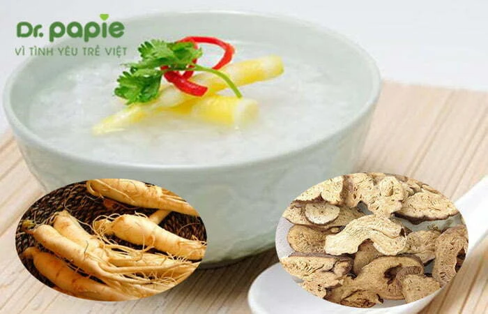 Cháo nhân sâm và bạch truật