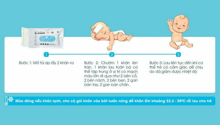 Khăn hạ sốt Dr.Papie: Cơ chế hạ sốt và cách sử dụng đúng “chuẩn” Hướng dẫn sử dụng khăn hạ sốt
