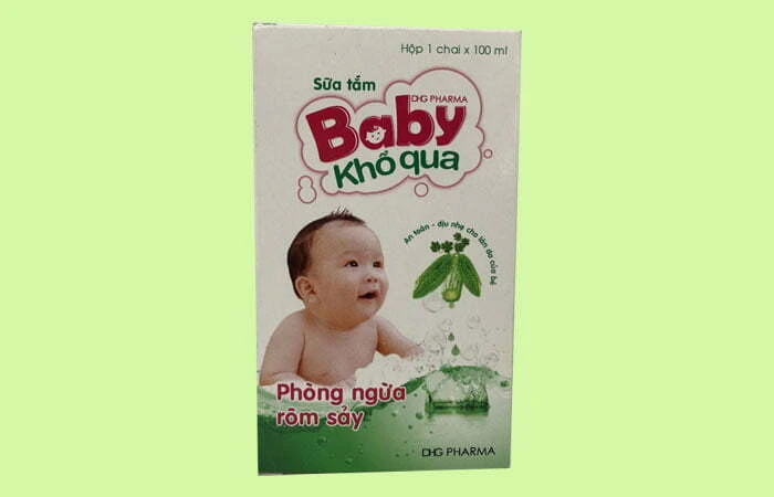 Kinh nghiệm chọn mua và 11 loại nước tắm, sữa tắm diệt khuẩn cho bé Sữa tắm Baby Khổ Qua kháng khuẩn trên da