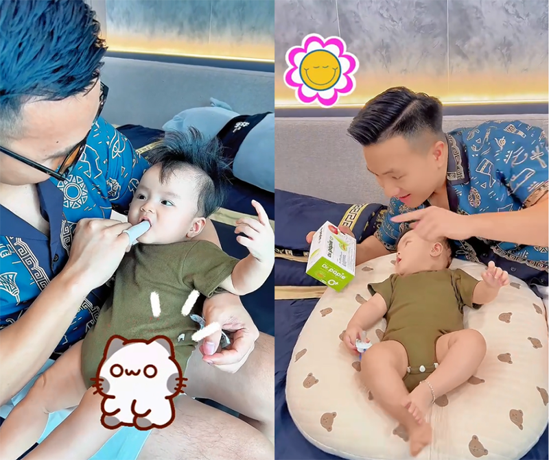 Ông bố trẻ chia sẻ bí quyết chăm sóc răng miệng giúp con ăn ngoan, bú khỏe nhờ gạc Dr.Papie ong bo tre chia se bi quyet cham soc rang mieng giup con an ngoan bu khoe nho gac dr papie