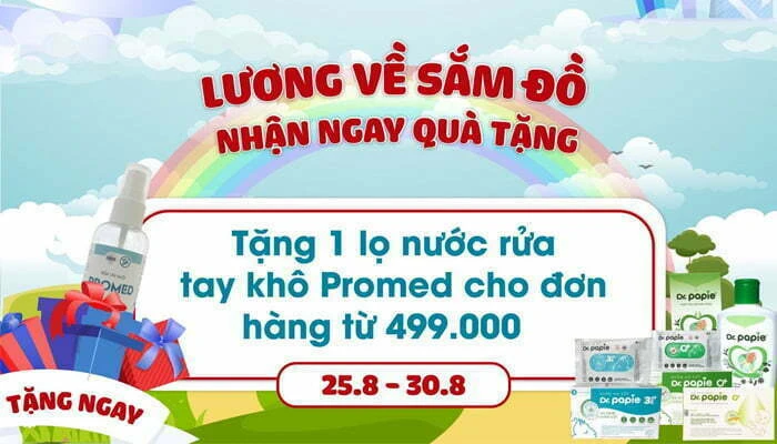 Dr.Papie luôn có nhiều chương trìnhg tặng quà, giảm giá khuyến mại trên các cửa hàng online
