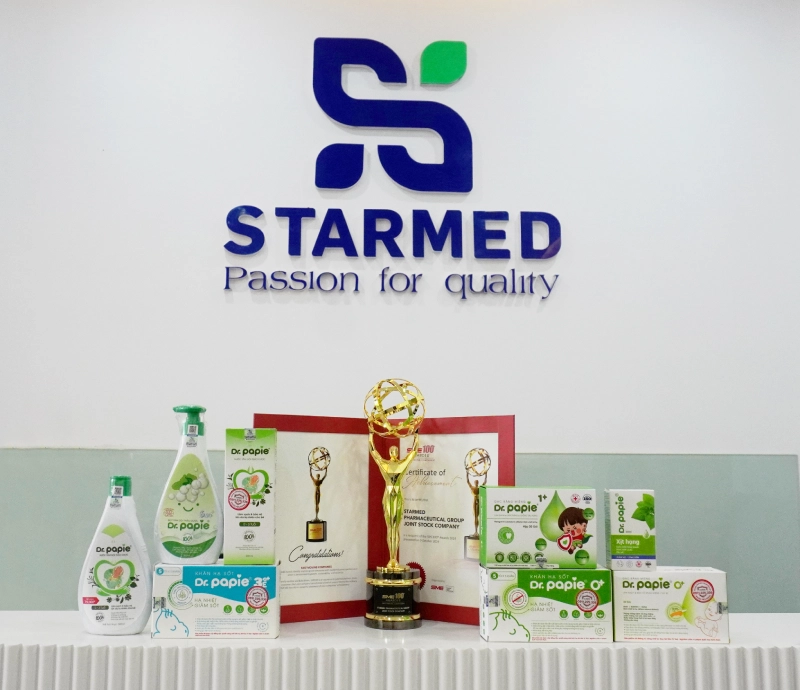 Tập đoàn Dược phẩm STARMED lọt Top 100 Doanh nghiệp SME xuất sắc khu vực Châu Á Bộ sản phẩm Dr.Papie được hàng triệu bà mẹ Việt tin dùng