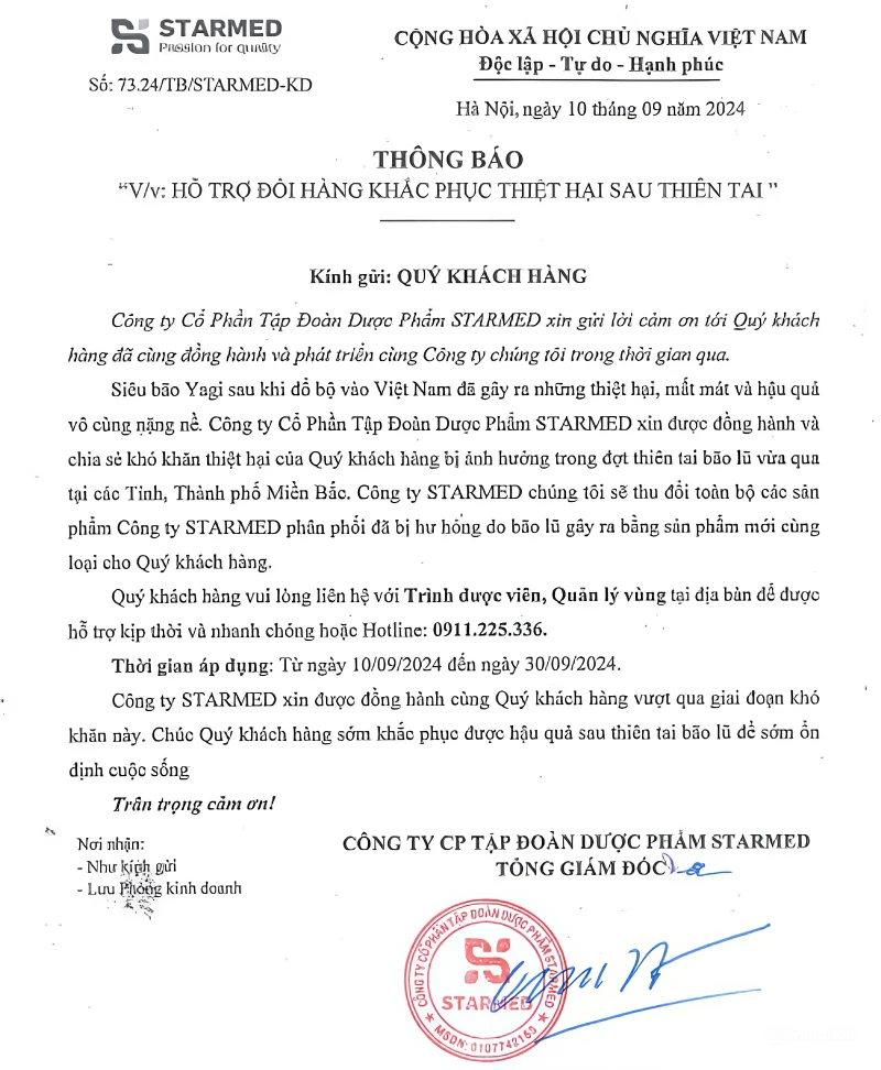 thong bao dr papie thu hoi san pham hu hong do tac dong cua bao so 3 yagi 1