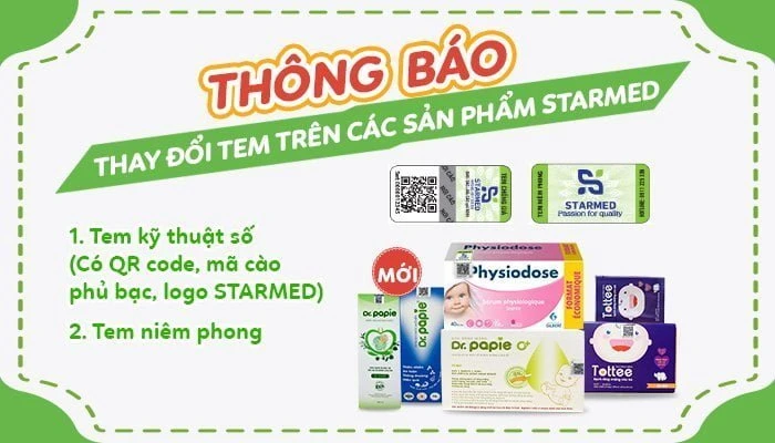 thong bao thay doi mau tem chong hang gia tren bao bi tat ca cac san pham cua starmed