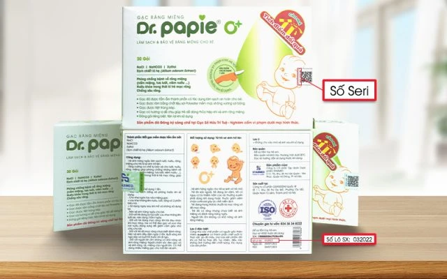 Thông báo về việc một số hộp Gạc răng miệng Dr.Papie lô 032022 Một số sản phẩm Gạc răng miệng Dr.Papie lô 032022 gặp phải lỗi đóng gói