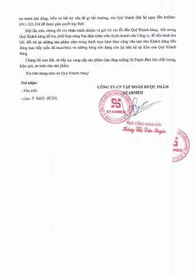 Thông báo về việc một số hộp Gạc răng miệng Dr.Papie lô 032022 thong bao ve viec mot so hop gac rang mieng dr papie lo 032022 5