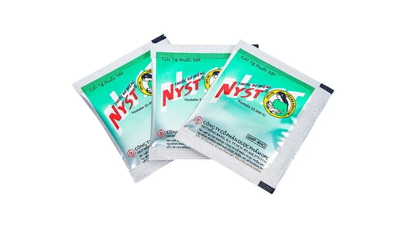 Thuốc rơ miệng NYST 25.000IU OPC có dạng bột Thuốc rơ miệng NYST 25.000IU OPC có dạng bột