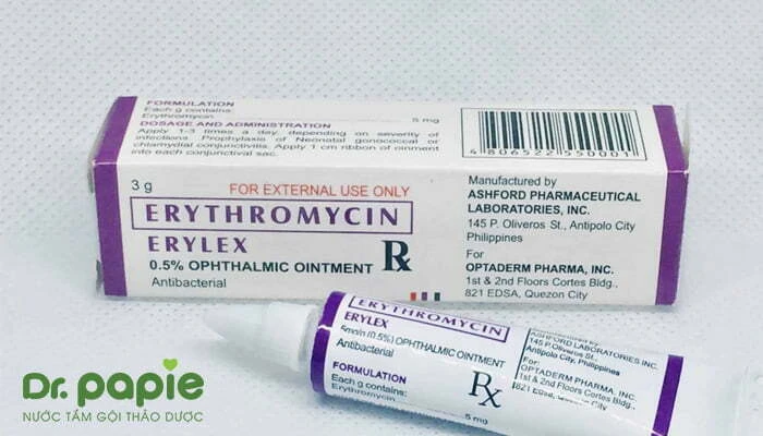 Thuốc trị viêm da cơ địa ở trẻ em, trẻ sơ sinh: Công dụng & cách dùng Thuốc trị viêm da cơ địa Erythromycin bôi cho bé