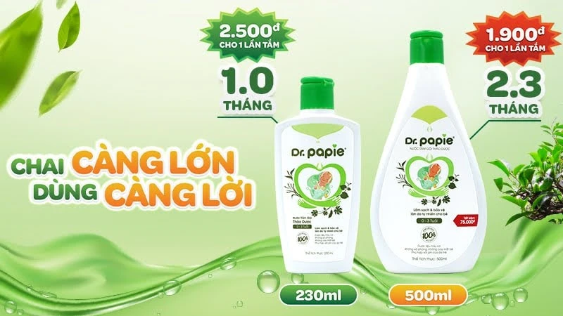 Tiết kiệm ngay 75.000 VNĐ với Nước tắm thảo dược Dr.Papie 500ml, mẹ đã mua chưa? tiet kiem ngay 75 000 vnd voi nuoc tam thao duoc dr papie 500ml me da mua chua