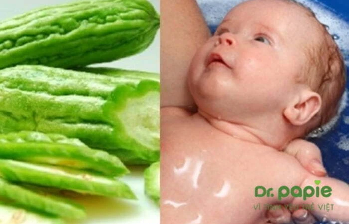 Trẻ bị chàm sữa tắm lá gì, tắm như thế nào để an toàn, hiệu quả tắm nước mướp đắng cho trẻ bị chàm sữa