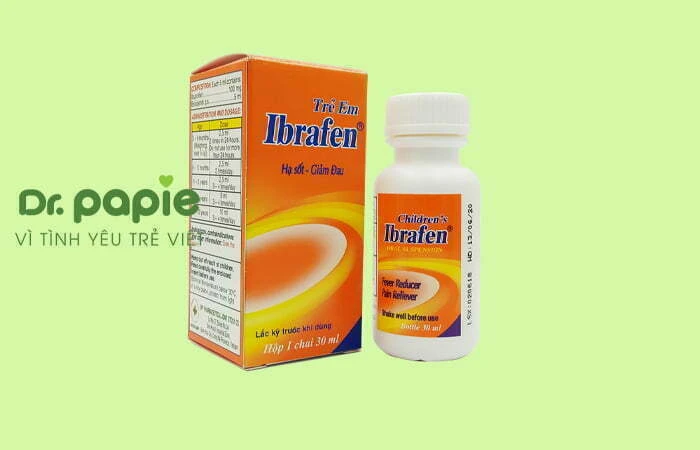 Trẻ sốt mọc răng có nên uống thuốc? Uống thuốc gì & lưu ý khi uống Thuốc hạ sốt Ibrafen cho bé sốt mọc răng