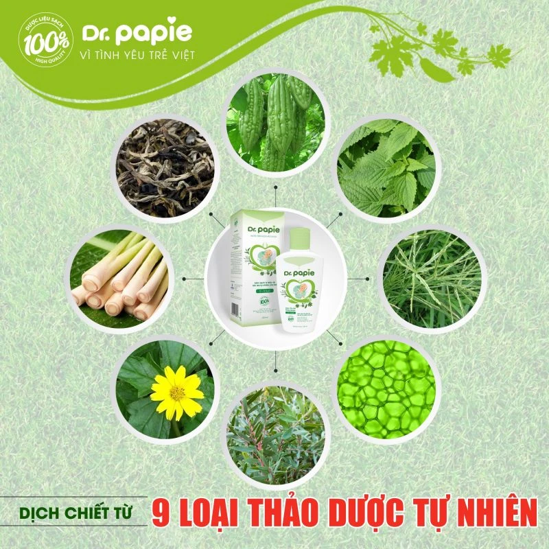 Thành phần nước tắm thảo dược Dr.papie