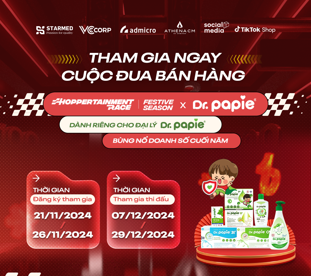 vccorp x dr papie tc shoppertainment race the le nha ban hang tham gia