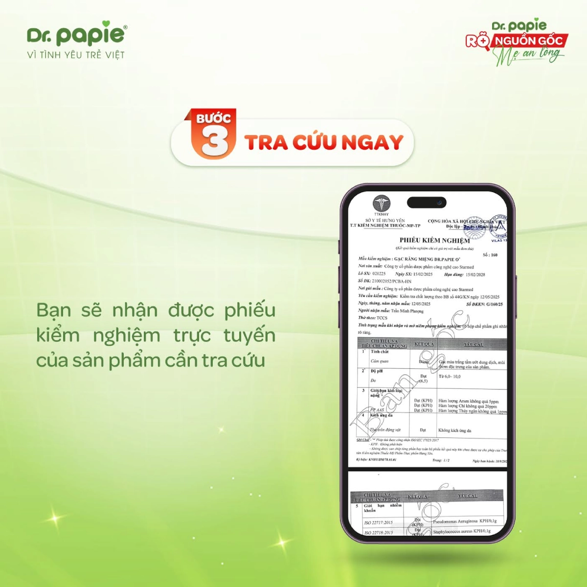 Hướng dẫn tra cứu phiếu kiểm nghiệm 4 Huong dan tra cuu PKN 3