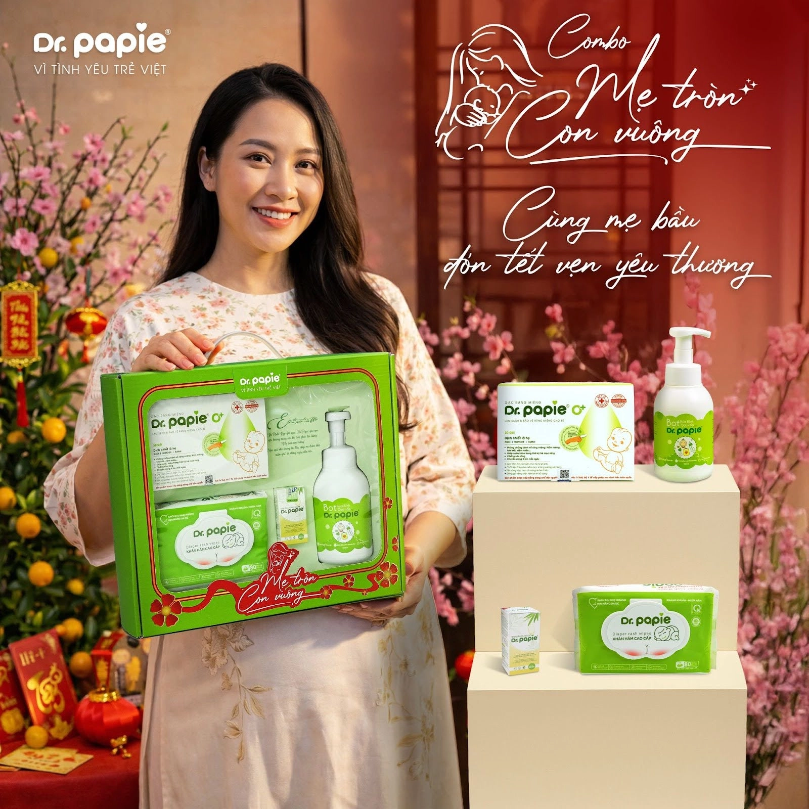 Các sản phẩm trong combo đều là những vật dụng chăm sóc thiết yếu, giúp mẹ dễ sử dụng ở bất cứ đâu, đặc biệt trong dịp Tết